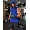 image:imageCOOFANDY Mens Workout Hooded Tank Tops Sleeveless Gym Hoodies Cotton Muscle Cut Off Shirt Bodybuilding Henley ShirtsRoyal Blue