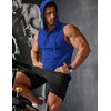 image:imageCOOFANDY Mens Workout Hooded Tank Tops Sleeveless Gym Hoodies Cotton Muscle Cut Off Shirt Bodybuilding Henley ShirtsRoyal Blue