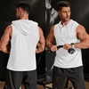 image:imageCOOFANDY Mens Workout Hooded Tank Tops Sleeveless Gym Hoodies Cotton Muscle Cut Off Shirt Bodybuilding Henley ShirtsWhite