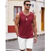 image:imageCOOFANDY Mens Workout Tank Top 2 Pack Casual Soft Sleeveless Gym Muscle Shirts Bodybuilding TeeBlack Wine Red