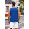 image:imageCOOFANDY Mens Workout Tank Top 2 Pack Casual Soft Sleeveless Gym Muscle Shirts Bodybuilding TeeDark Grey Deep Blue