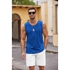image:imageCOOFANDY Mens Workout Tank Top 2 Pack Casual Soft Sleeveless Gym Muscle Shirts Bodybuilding TeeDark Grey Deep Blue