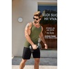 image:imageCOOFANDY Mens Workout Tank Top Ribbed Knit Sleeveless Gym Muscle T Shirts Bodybuilding TeeArmy Green1 Pcs