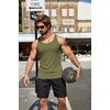 image:imageCOOFANDY Mens Workout Tank Top Ribbed Knit Sleeveless Gym Muscle T Shirts Bodybuilding TeeArmy Green1 Pcs