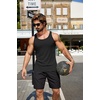 image:imageCOOFANDY Mens Workout Tank Top Ribbed Knit Sleeveless Gym Muscle T Shirts Bodybuilding TeeBlack1 Pcs