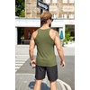 image:imageCOOFANDY Mens Workout Tank Top Ribbed Knit Sleeveless Gym Muscle T Shirts Bodybuilding TeeBlackArmy Green 2 Pcs