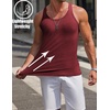 image:imageCOOFANDY Mens Workout Tank Top Ribbed Knit Sleeveless Gym Muscle T Shirts Bodybuilding TeeBlackRed 2 Pcs