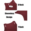 image:imageCOOFANDY Mens Workout Tank Top Ribbed Knit Sleeveless Gym Muscle T Shirts Bodybuilding TeeBlackRed 2 Pcs