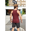 image:imageCOOFANDY Mens Workout Tank Top Ribbed Knit Sleeveless Gym Muscle T Shirts Bodybuilding TeeBlackRed 2 Pcs