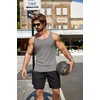 image:imageCOOFANDY Mens Workout Tank Top Ribbed Knit Sleeveless Gym Muscle T Shirts Bodybuilding TeeMedium Grey1 Pcs