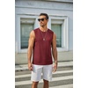 image:imageCOOFANDY Mens Workout Tank Tops Cotton 3 Pack Soft Gym Muscle Shirt Sleeveless Classic T ShirtsBlackMedium Grey Wine Red