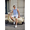 image:imageCOOFANDY Mens Workout Tank Tops Cotton 3 Pack Soft Gym Muscle Shirt Sleeveless Classic T ShirtsBlackWhiteLight Blue