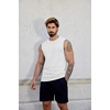 image:imageCOOFANDY Mens Workout Tank Tops Cotton 3 Pack Soft Gym Muscle Shirt Sleeveless Classic T ShirtsBlackWhiteLight Grey