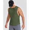 image:imageCOOFANDY Mens Workout Tank Tops Cotton Cut Off Sleeveless Muscle Shirts Gym Athletic Running T ShirtArmy Green