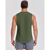 image:imageCOOFANDY Mens Workout Tank Tops Cotton Cut Off Sleeveless Muscle Shirts Gym Athletic Running T ShirtArmy Green