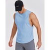 image:imageCOOFANDY Mens Workout Tank Tops Cotton Cut Off Sleeveless Muscle Shirts Gym Athletic Running T ShirtBlue