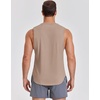 image:imageCOOFANDY Mens Workout Tank Tops Cotton Cut Off Sleeveless Muscle Shirts Gym Athletic Running T ShirtKhaki