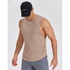 image:imageCOOFANDY Mens Workout Tank Tops Cotton Cut Off Sleeveless Muscle Shirts Gym Athletic Running T ShirtKhaki