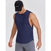 image:imageCOOFANDY Mens Workout Tank Tops Cotton Cut Off Sleeveless Muscle Shirts Gym Athletic Running T ShirtNavy