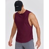 image:imageCOOFANDY Mens Workout Tank Tops Cotton Cut Off Sleeveless Muscle Shirts Gym Athletic Running T ShirtWine Red