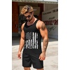 image:imageCOOFANDY Mens Workout Tank Tops Pack Dry Fit Sleeveless Running Shirts Gym Muscle Bodybuilding T ShirtsAmerican Flag Black