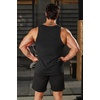 image:imageCOOFANDY Mens Workout Tank Tops Pack Dry Fit Sleeveless Running Shirts Gym Muscle Bodybuilding T ShirtsBlackGreyArmy Green