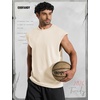 image:imageCOOFANDY Mens Workout Tank Tops Summer Sleeveless Tee Shirts Casual Stylish Gym Muscle Shirt Loose Fit for BasketballBeige