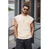 image:imageCOOFANDY Mens Workout Tank Tops Summer Sleeveless Tee Shirts Casual Stylish Gym Muscle Shirt Loose Fit for BasketballBeige
