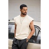 image:imageCOOFANDY Mens Workout Tank Tops Summer Sleeveless Tee Shirts Casual Stylish Gym Muscle Shirt Loose Fit for BasketballBeige
