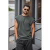 image:imageCOOFANDY Mens Workout Tank Tops Summer Sleeveless Tee Shirts Casual Stylish Gym Muscle Shirt Loose Fit for BasketballDark Army Green