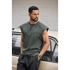 image:imageCOOFANDY Mens Workout Tank Tops Summer Sleeveless Tee Shirts Casual Stylish Gym Muscle Shirt Loose Fit for BasketballDark Army Green