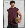 image:imageCOOFANDY Mens Workout Tank Tops Summer Sleeveless Tee Shirts Casual Stylish Gym Muscle Shirt Loose Fit for BasketballDark Red