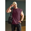 image:imageCOOFANDY Mens Workout Tank Tops Summer Sleeveless Tee Shirts Casual Stylish Gym Muscle Shirt Loose Fit for BasketballDark Red