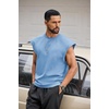 image:imageCOOFANDY Mens Workout Tank Tops Summer Sleeveless Tee Shirts Casual Stylish Gym Muscle Shirt Loose Fit for BasketballLight Blue