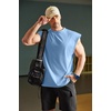 image:imageCOOFANDY Mens Workout Tank Tops Summer Sleeveless Tee Shirts Casual Stylish Gym Muscle Shirt Loose Fit for BasketballLight Blue