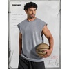 image:imageCOOFANDY Mens Workout Tank Tops Summer Sleeveless Tee Shirts Casual Stylish Gym Muscle Shirt Loose Fit for BasketballLight Grey