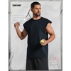image:imageCOOFANDY Mens Workout Tank Tops Summer Sleeveless Tee Shirts Casual Stylish Gym Muscle Shirt Loose Fit for BasketballMidnight Blue