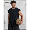 image:imageCOOFANDY Mens Workout Tank Tops Summer Sleeveless Tee Shirts Casual Stylish Gym Muscle Shirt Loose Fit for BasketballMidnight Blue