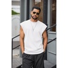 image:imageCOOFANDY Mens Workout Tank Tops Summer Sleeveless Tee Shirts Casual Stylish Gym Muscle Shirt Loose Fit for BasketballWhite