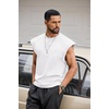 image:imageCOOFANDY Mens Workout Tank Tops Summer Sleeveless Tee Shirts Casual Stylish Gym Muscle Shirt Loose Fit for BasketballWhite