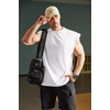 image:imageCOOFANDY Mens Workout Tank Tops Summer Sleeveless Tee Shirts Casual Stylish Gym Muscle Shirt Loose Fit for BasketballWhite