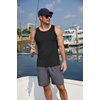 image:imageCOOFANDY Mens Workout Tank Tops UPF 50 Sleeveless Gym Muscle Shirts Cooling Quick Dry Bodybuilding Tanks for Swim Beach01 Black