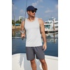 image:imageCOOFANDY Mens Workout Tank Tops UPF 50 Sleeveless Gym Muscle Shirts Cooling Quick Dry Bodybuilding Tanks for Swim Beach02 White