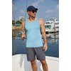 image:imageCOOFANDY Mens Workout Tank Tops UPF 50 Sleeveless Gym Muscle Shirts Cooling Quick Dry Bodybuilding Tanks for Swim Beach04 Sky Blue