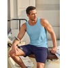 image:imageCOOFANDY Mens Workout Tank Tops UPF 50 Sleeveless Gym Muscle Shirts Cooling Quick Dry Bodybuilding Tanks for Swim Beach04 Sky Blue