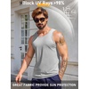 image:imageCOOFANDY Mens Workout Tank Tops UPF 50 Sleeveless Gym Muscle Shirts Cooling Quick Dry Bodybuilding Tanks for Swim BeachBlackDark BlueLight Gray