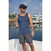 image:imageCOOFANDY Mens Workout Tank Tops UPF 50 Sleeveless Gym Muscle Shirts Cooling Quick Dry Bodybuilding Tanks for Swim BeachBlackDark BlueLight Gray