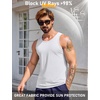 image:imageCOOFANDY Mens Workout Tank Tops UPF 50 Sleeveless Gym Muscle Shirts Cooling Quick Dry Bodybuilding Tanks for Swim BeachBlackWhiteLight Gray