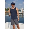 image:imageCOOFANDY Mens Workout Tank Tops UPF 50 Sleeveless Gym Muscle Shirts Cooling Quick Dry Bodybuilding Tanks for Swim BeachLight GrayNavy BlueLight Green
