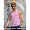 image:imageCOOFANDY Mens Workout Tank Tops UPF 50 Sleeveless Gym Muscle Shirts Cooling Quick Dry Bodybuilding Tanks for Swim BeachPinkWhiteDark Gray
